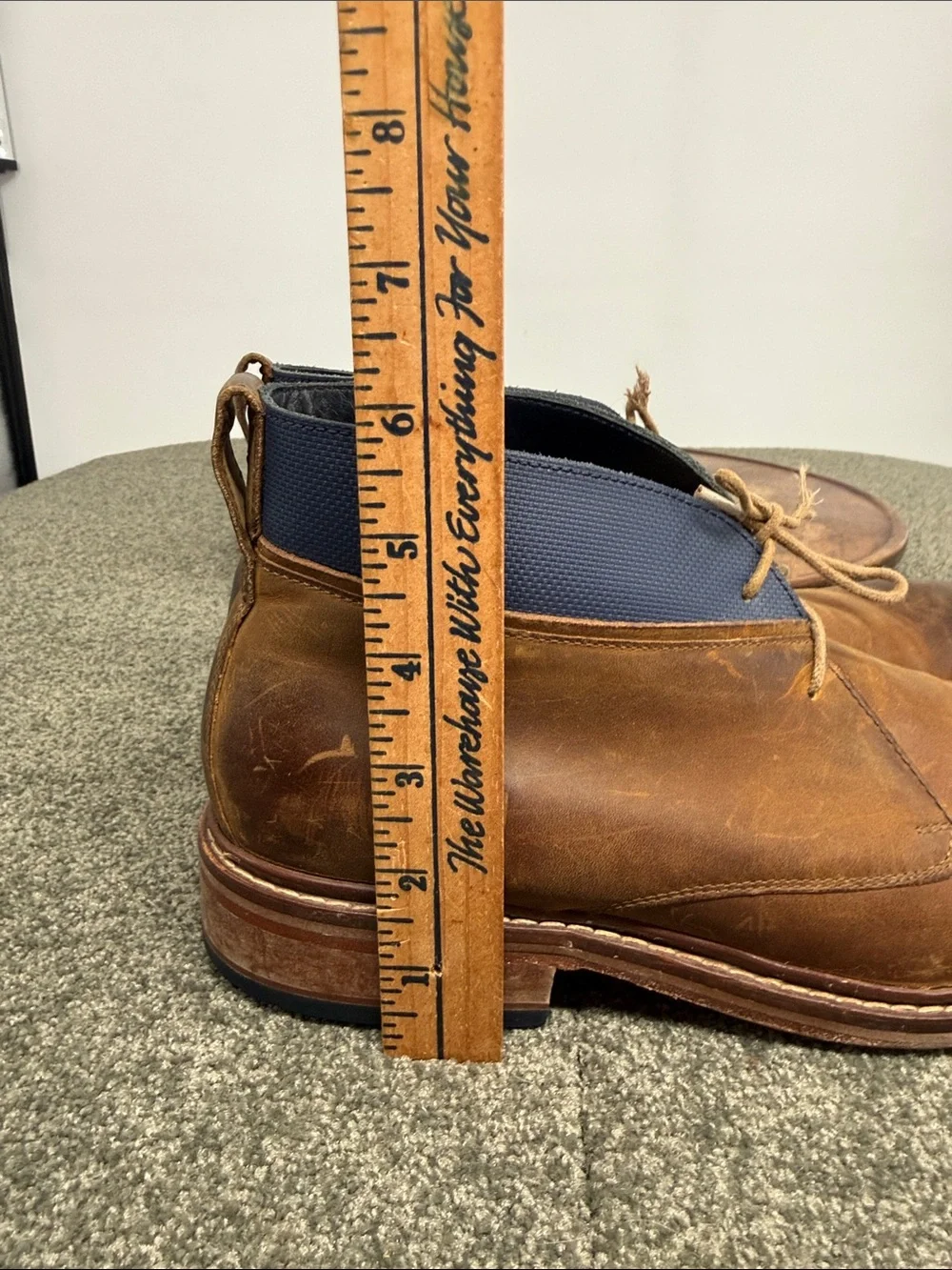 Cole Haan Boots Mens 11 M Colton Brown Leather Chukka Navy Elastic Collar